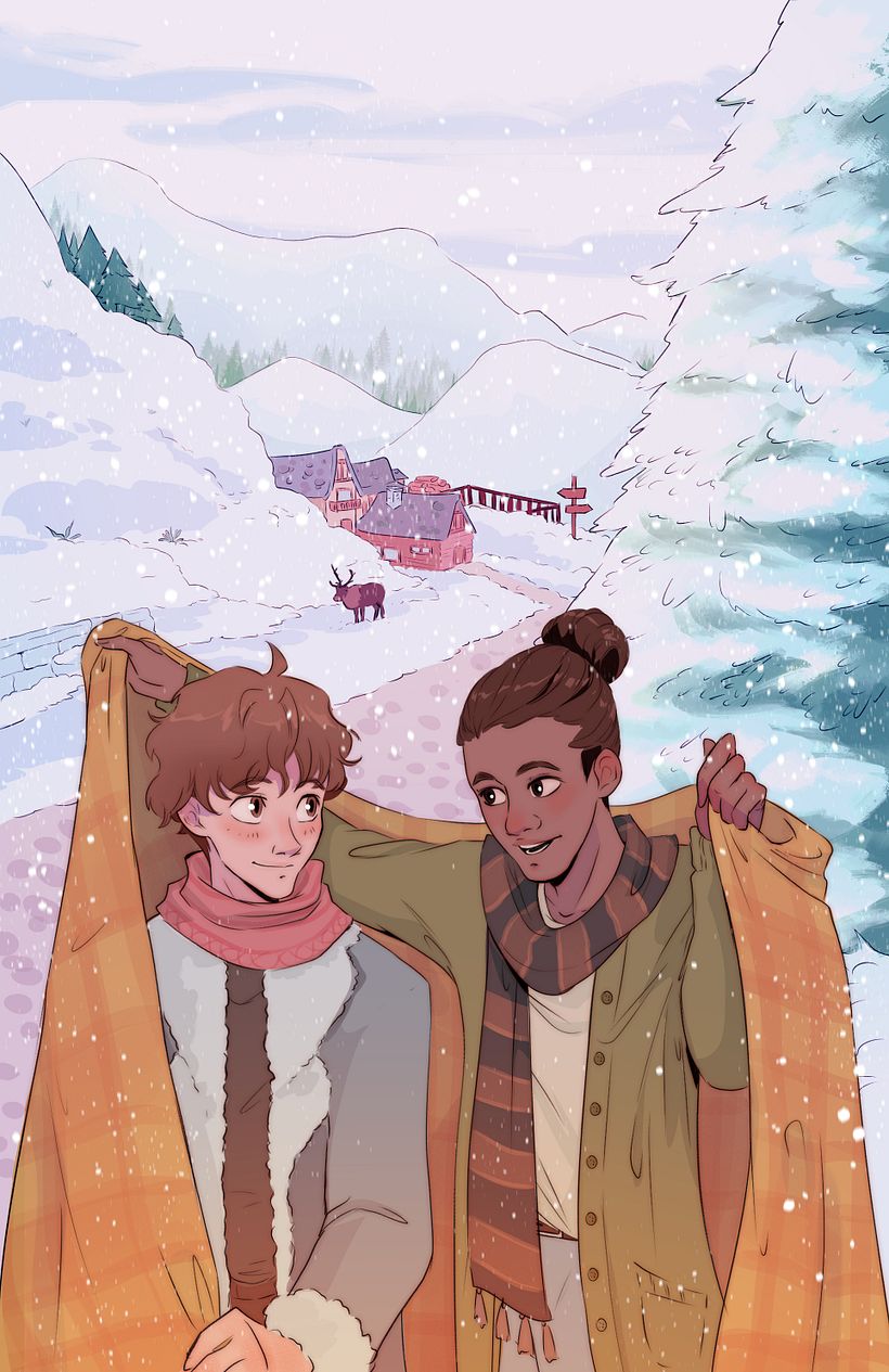 Portada "Montagnes, petit renne et embrouilles pour Noël" de Séverine Balavoine (Editions Bookmark, 2023)