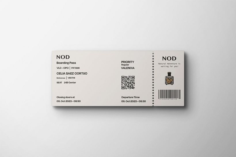 Tarjeta de embarque de Nod Trips