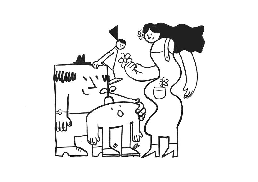 City Characters in Bold Flat Style - Traditional illustration