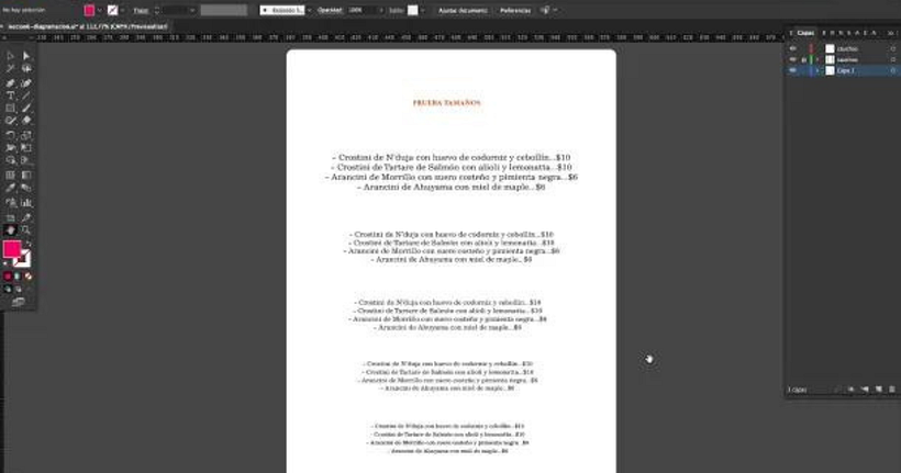 This is how Rico tests the size of his fonts