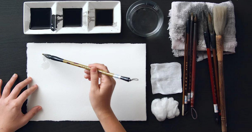 Apply water to watercolor paper