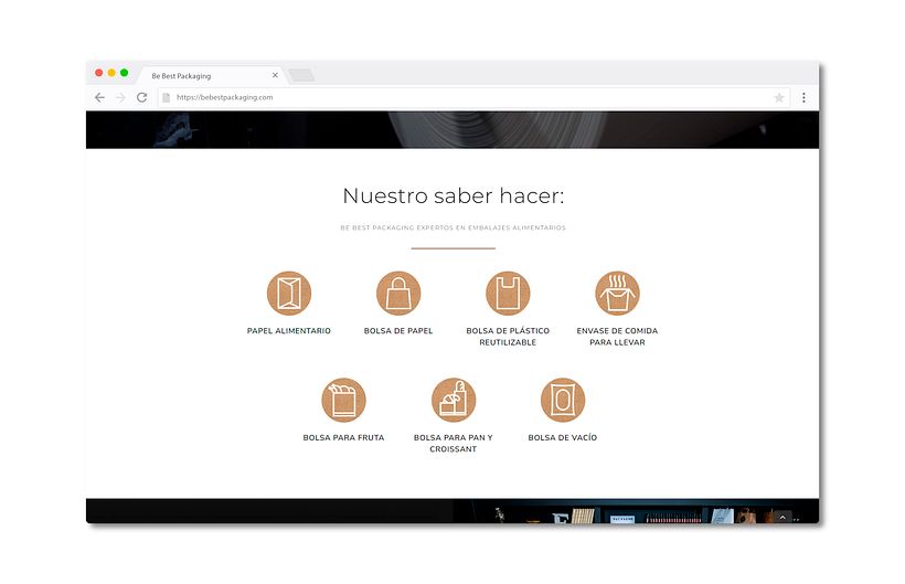 Página web para una empresa de embalajes alimentarios 3