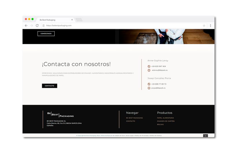 Página web para una empresa de embalajes alimentarios 5