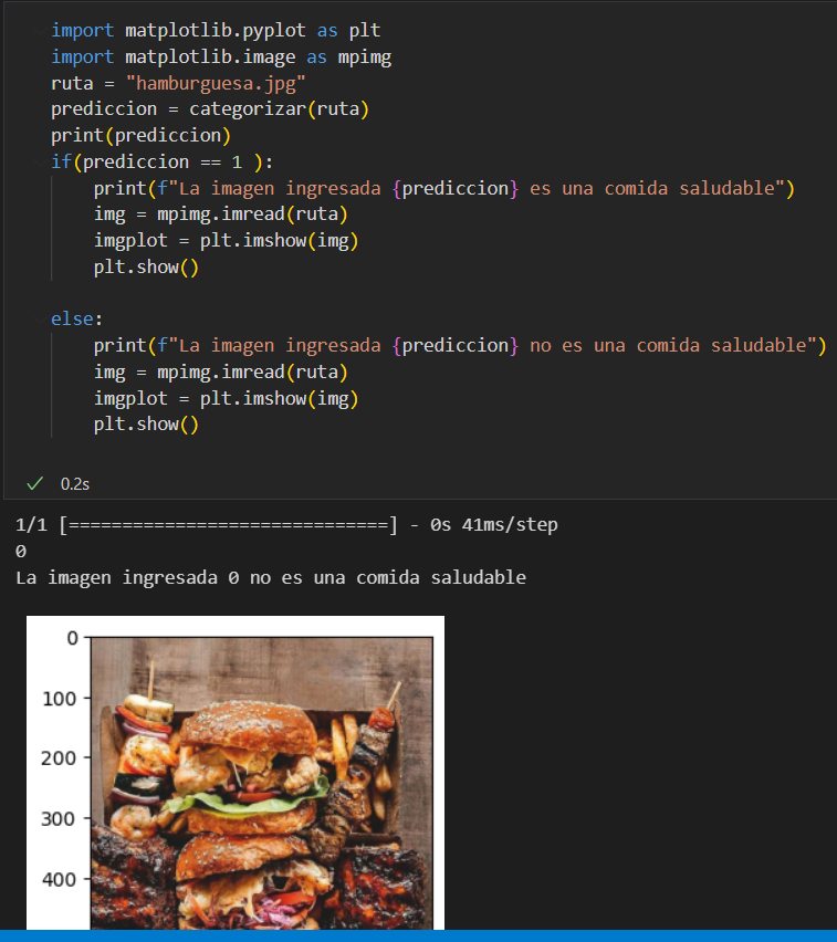 Identificador de comida no saludables