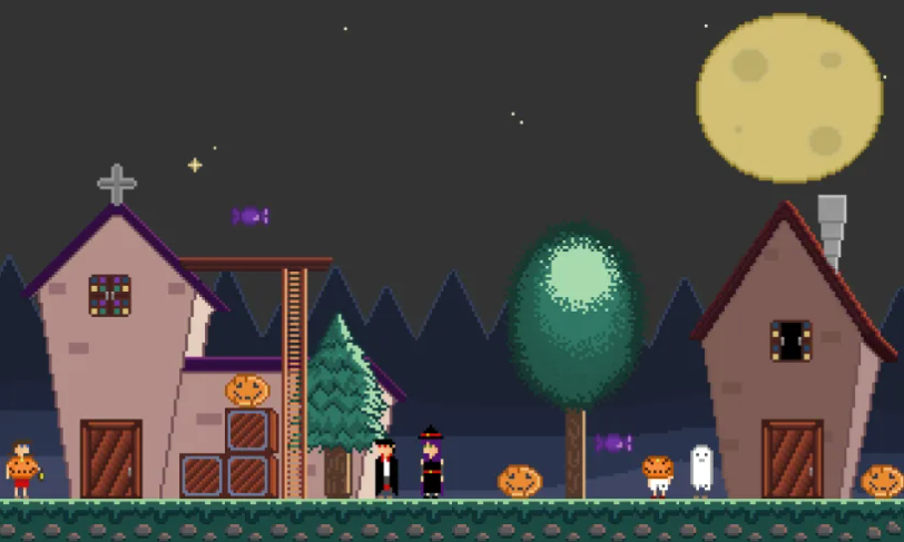 Terror en una noche de Halloween!