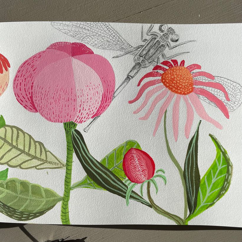 Mon projet du cours : Illustration florale à la gouache 2