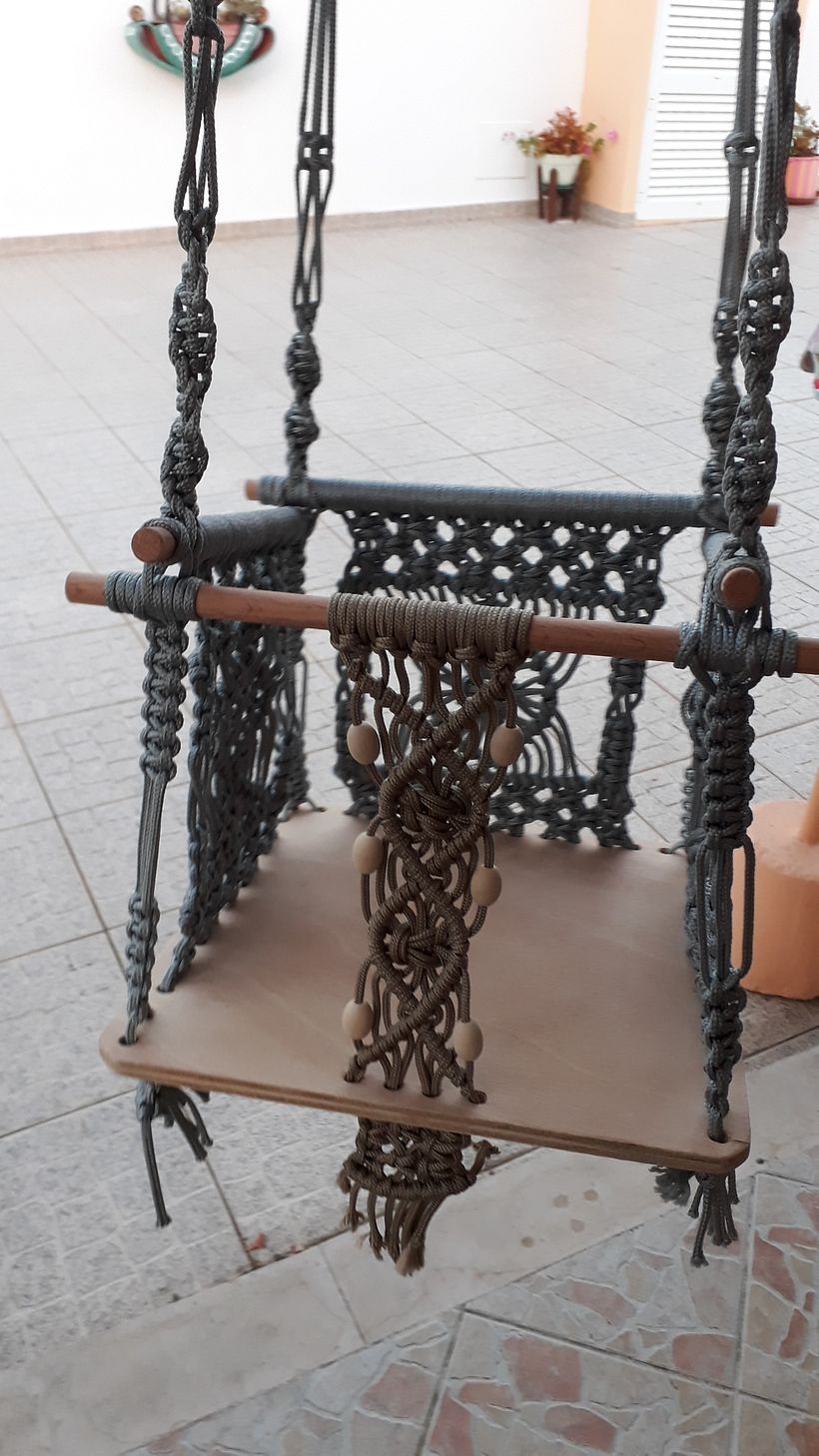 Meu projeto do curso: Macramê: design e construção de cadeira de balanço 1