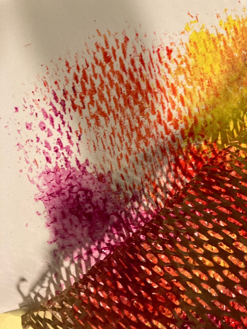 patternmaking with a paper-net used for packaging - stretch it any way and paint over it