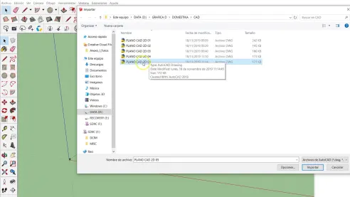 SketchUp Tutorial: importing a CAD file step by step 4