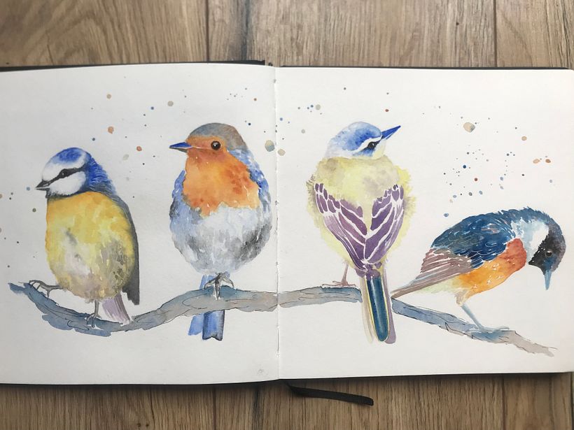 My project for course: Artistic Watercolor Techniques for Illustrating Birds 6