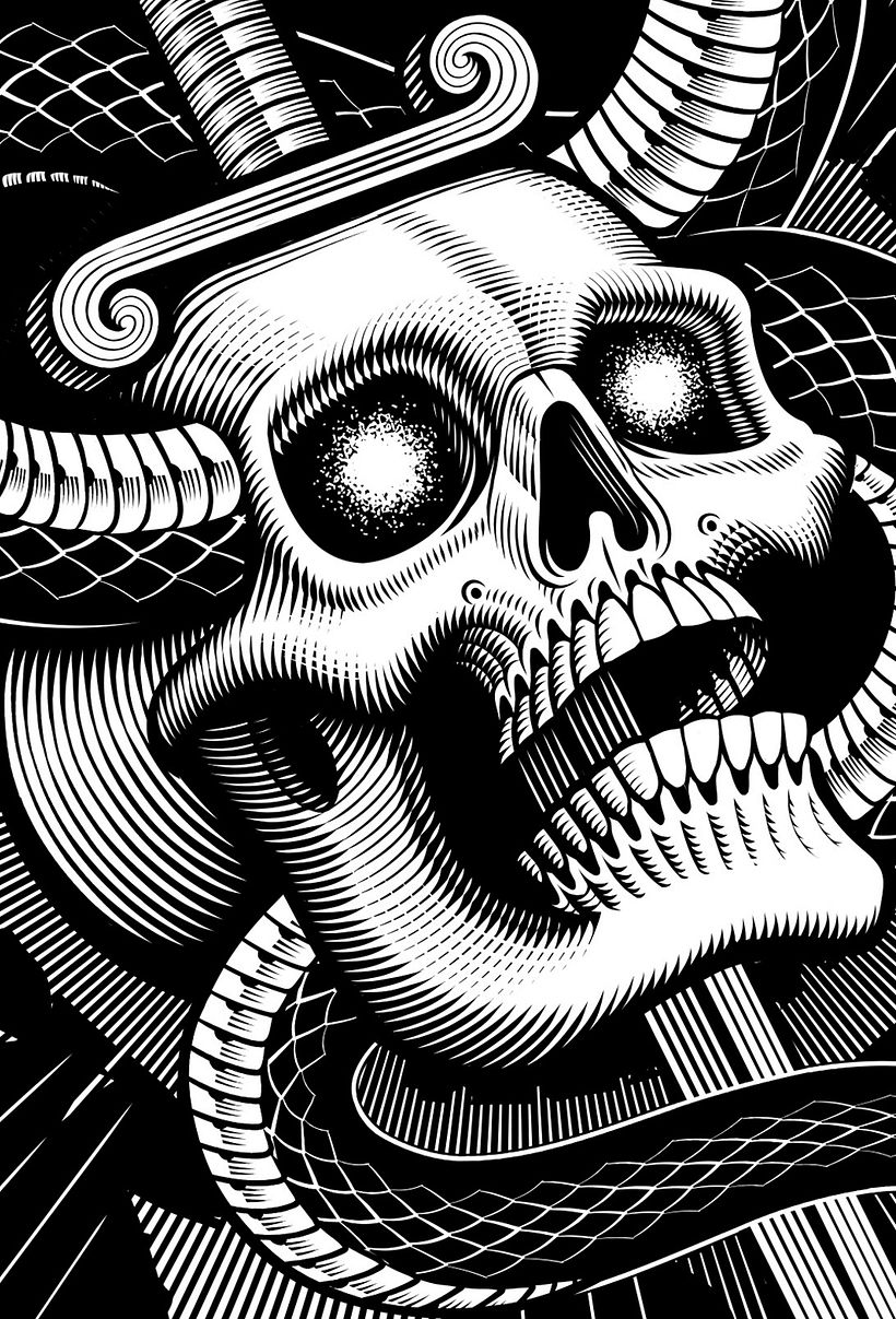 "Wake The Demons" T-shirt design for Full Blown Chaos 10