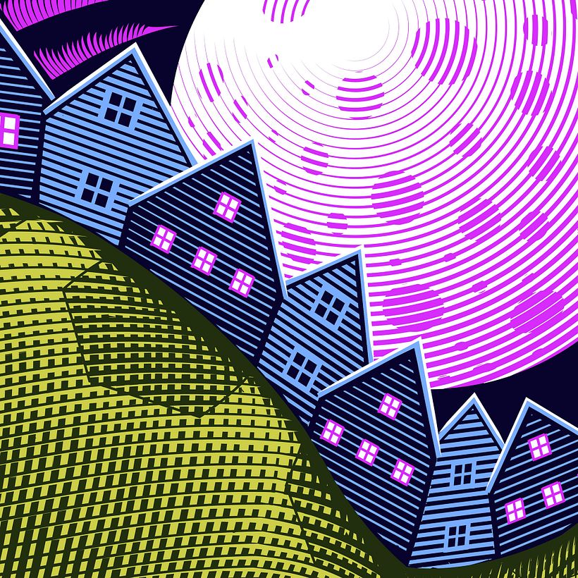 "Suburban Stroll" Illustration 11
