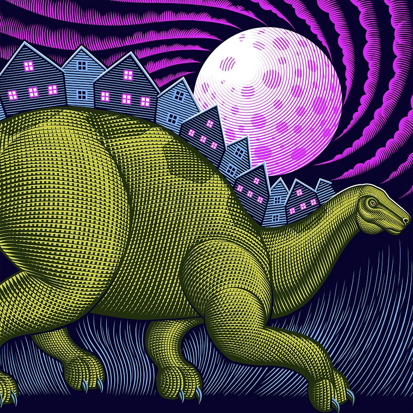 "Suburban Stroll" Illustration 12