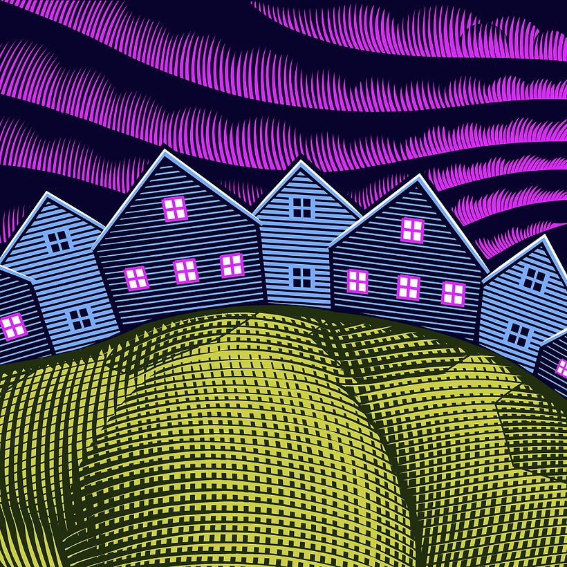 "Suburban Stroll" Illustration 12