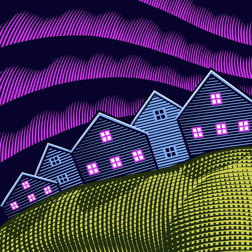 "Suburban Stroll" Illustration 13