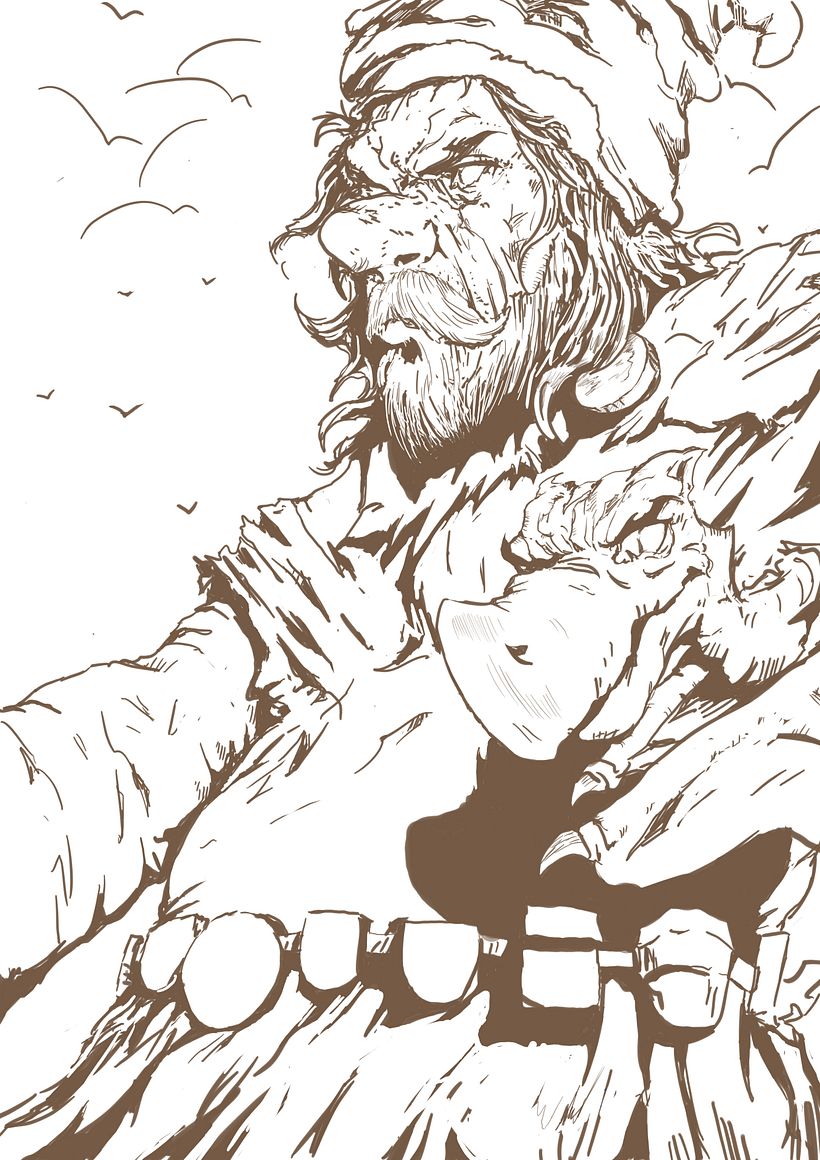 arte conceitual do meu personagem, em breve a pintura deve acontecer.... abraco even I love YOU BROTHER