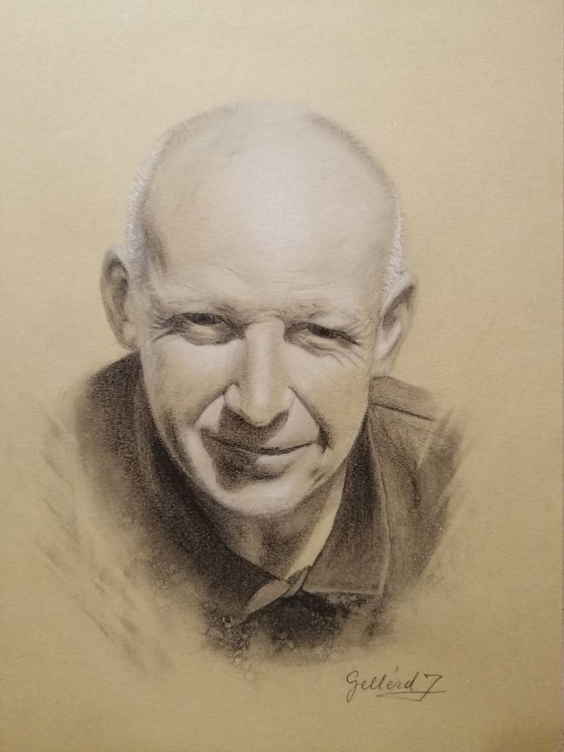 Charcoal Portrait in Sunshine - Dibujo artístico