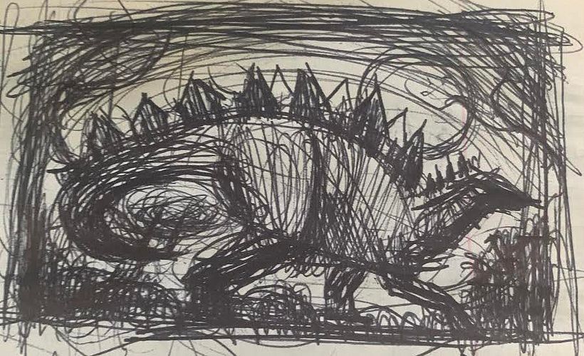 I always start with a rough, energetic thumbnail sketch.  The messier, the better.  