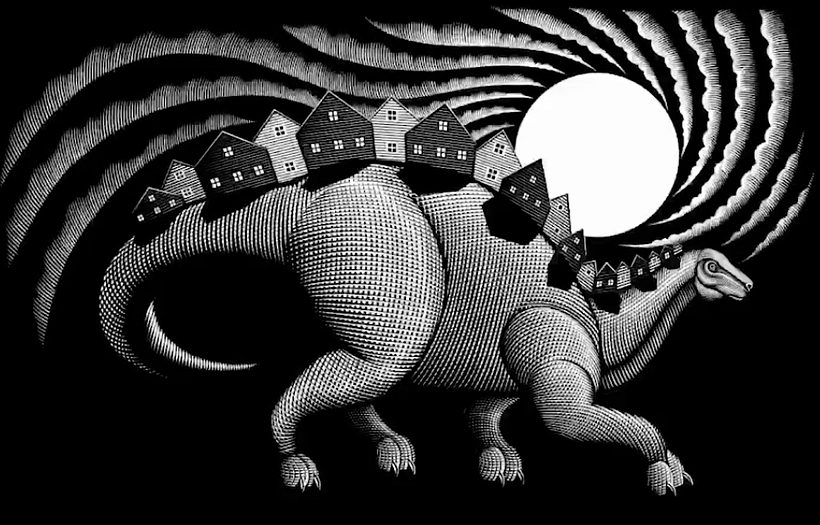 Before I add color, I make sure that the illustration can stand alone as a high contrast black and white image. 