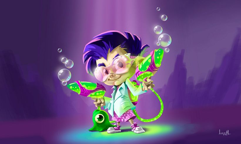 Bubbie B. at the Slime planet