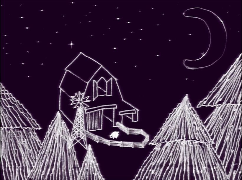 "In the forest near the shed"