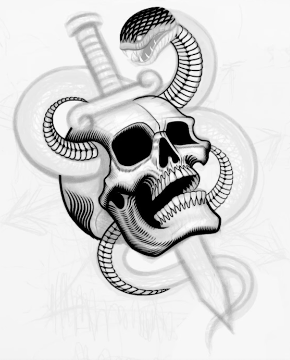 Then I added some detail using the tapered brush.