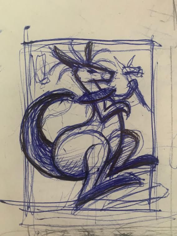 Here's the 2nd attempt at a sketch.  They liked this pose a lot better.  