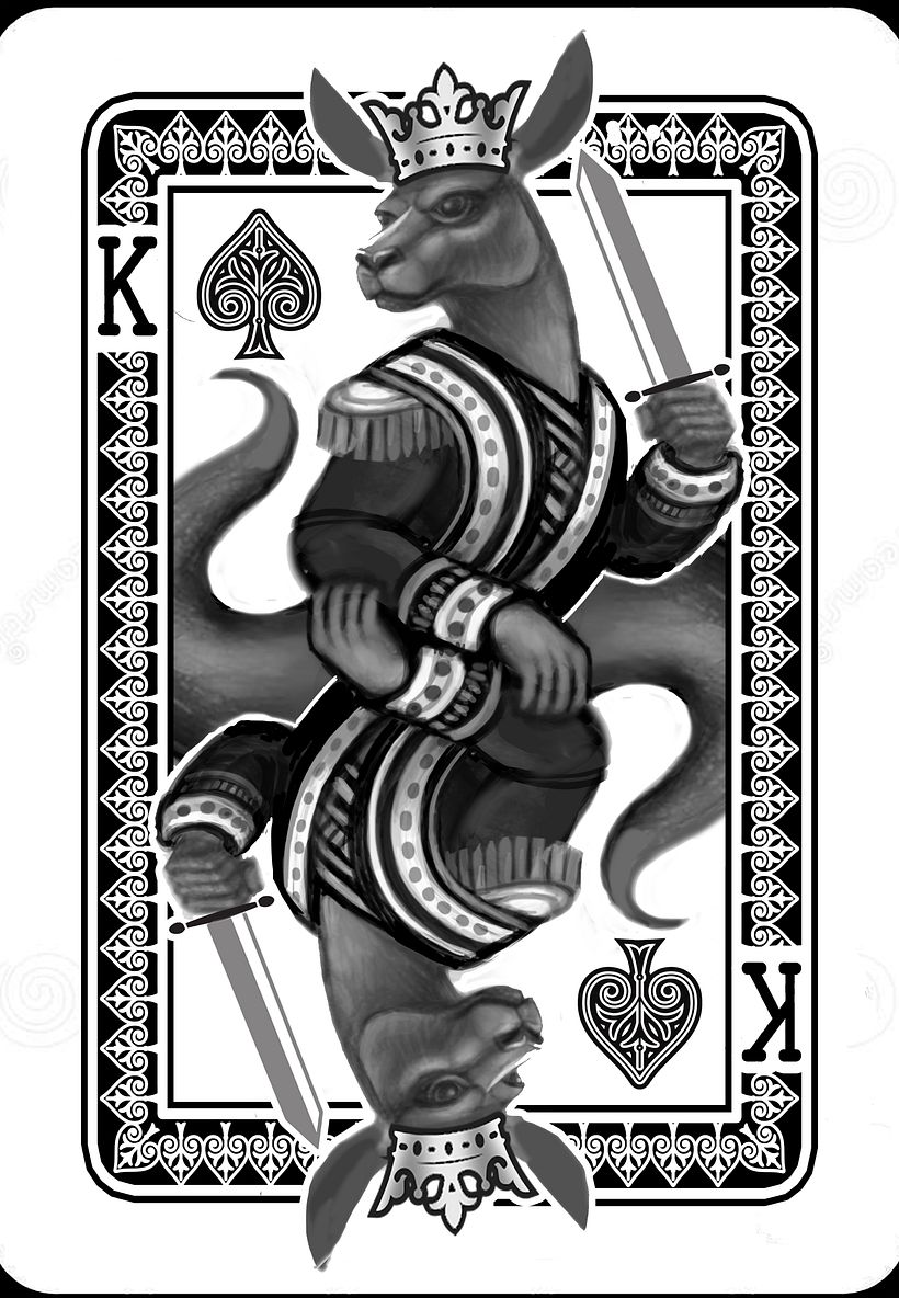 Then I created mock ups in Photoshop where I sketched the kangaroo with a loose, gestural approach.  