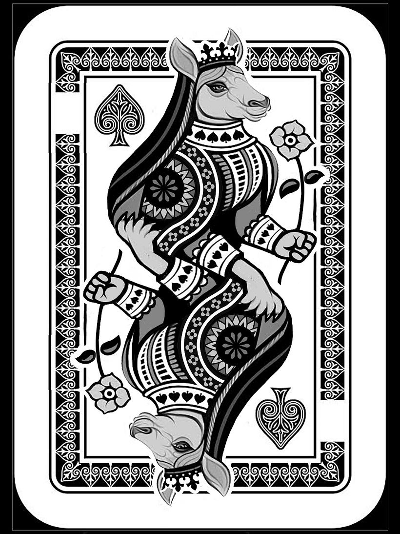 Playing Card illustrations for "Lucky Roo" 23