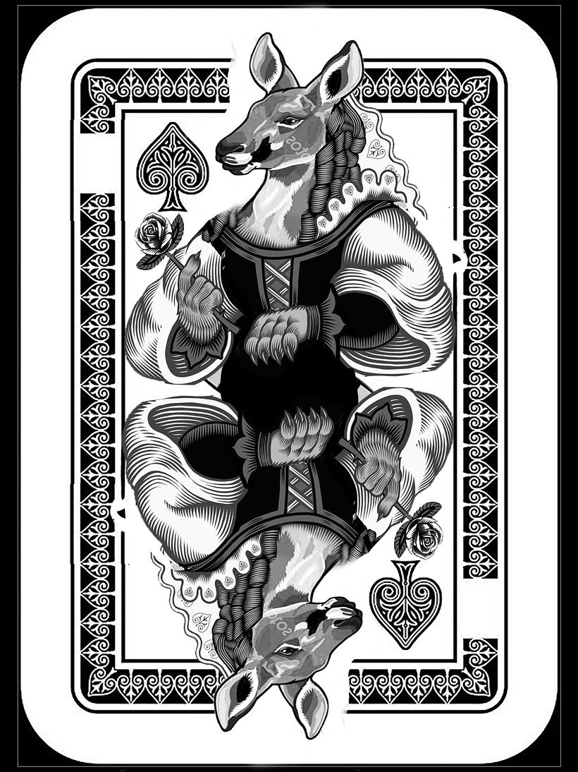 Playing Card illustrations for "Lucky Roo" 25