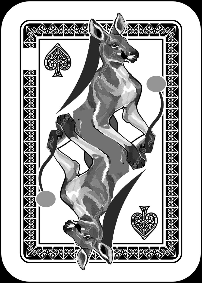 Playing Card illustrations for "Lucky Roo" 26