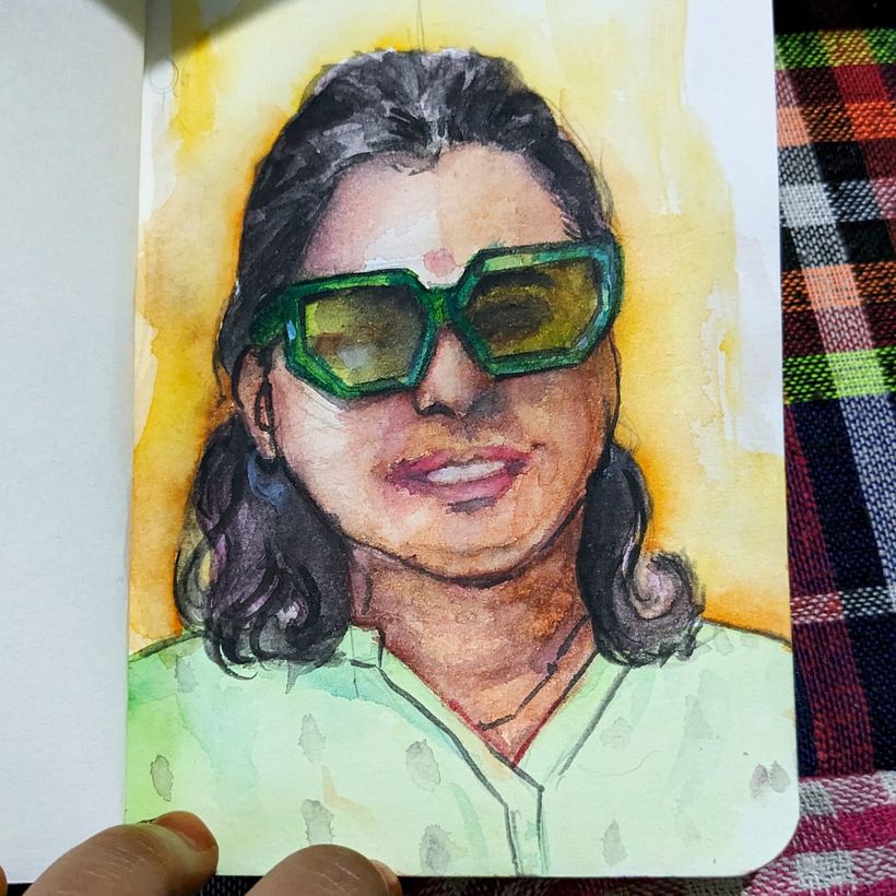 Watercolor portrait of Carlos 2
