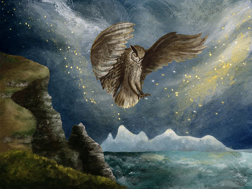 The first character - a flying owl