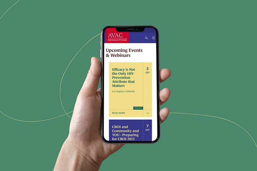 AVAC new website: UI Cards for events