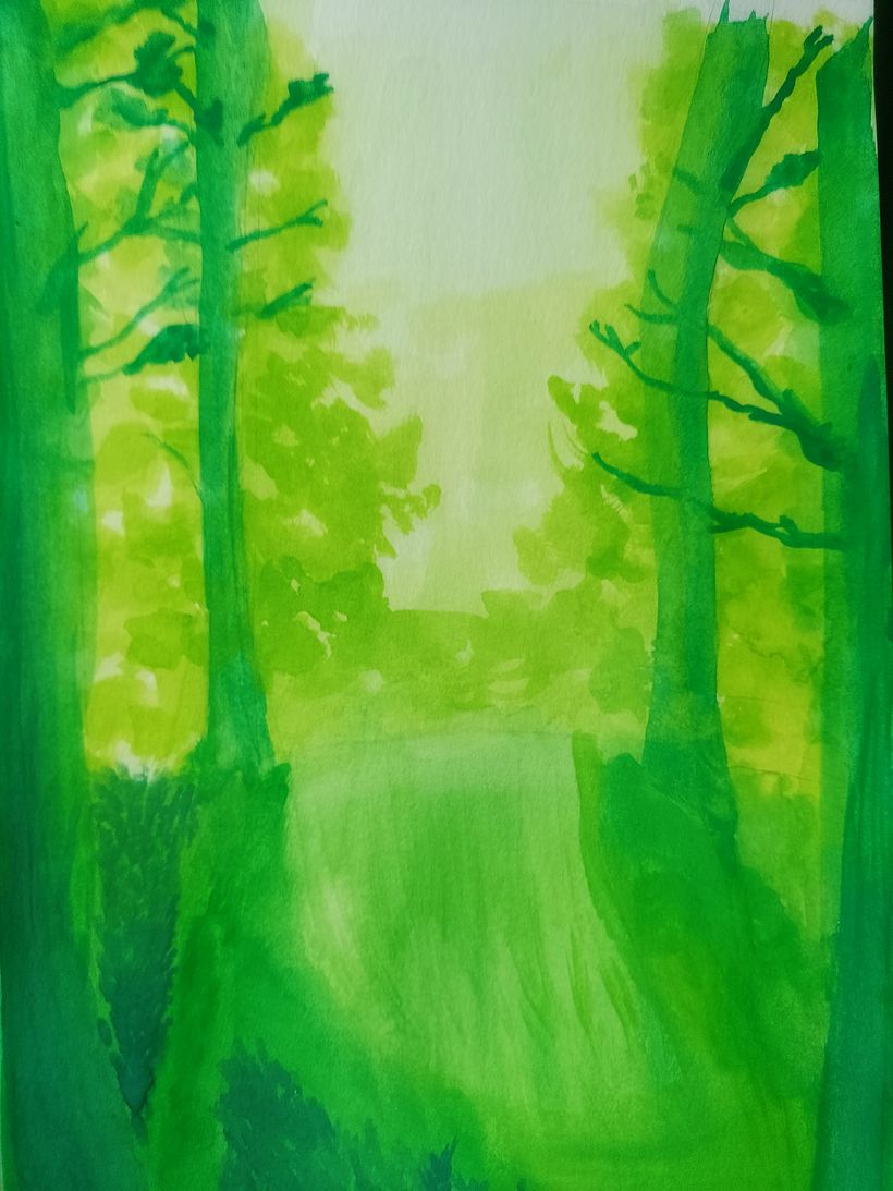 Mucho verde , pero  no se ve el efecto de luz...