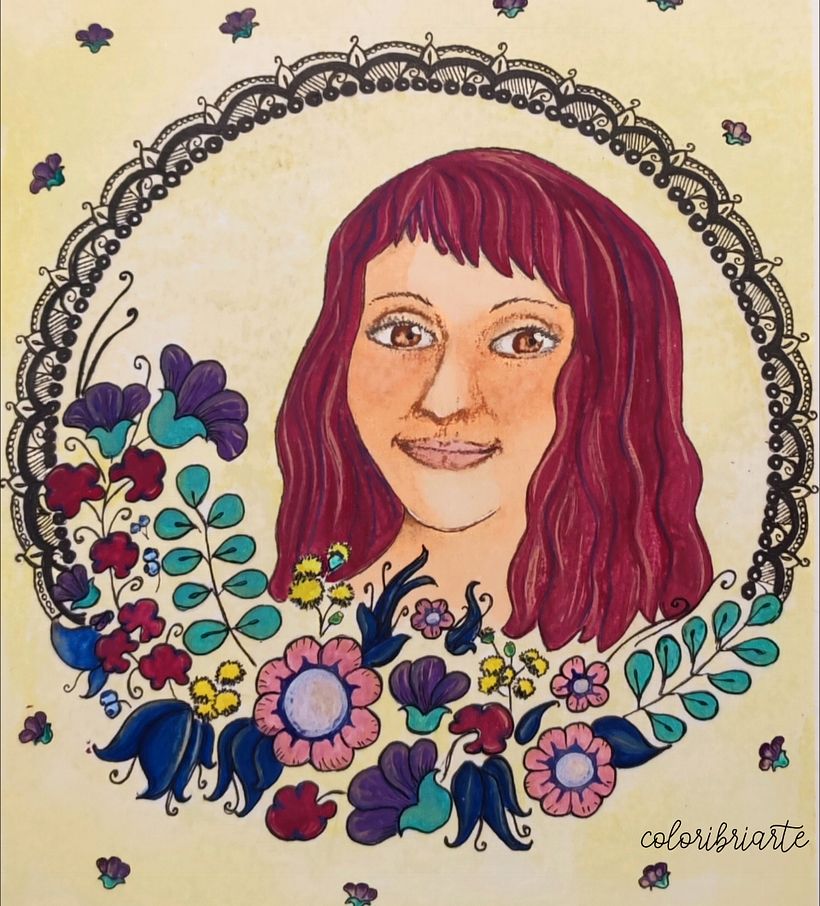 Mi proyecto del curso: Retrato ilustrado con elementos botánicos 1