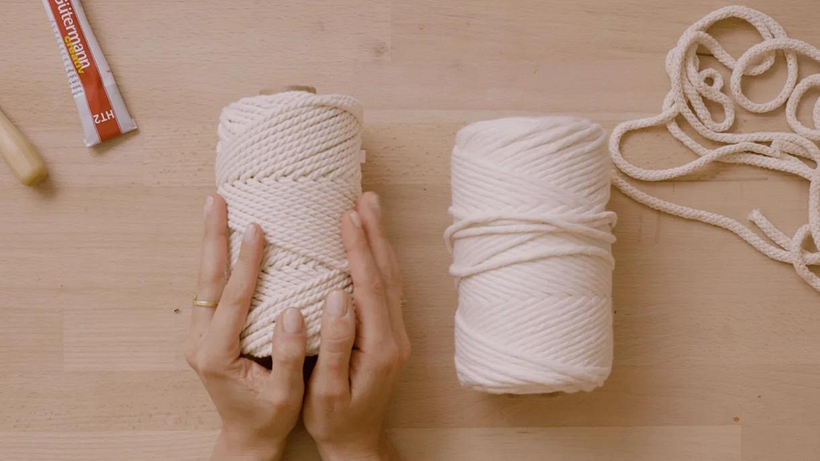 Avoid thick wool if you don't have experience with macrame.