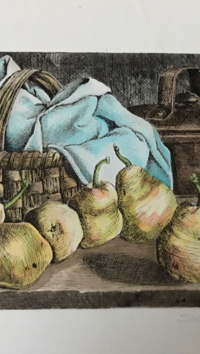 Incisione acquarellata 