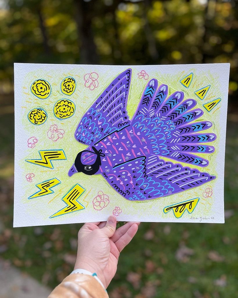Mixed Media using Acrylic Gouache, Posca Pens, Color Pencils and Crayons