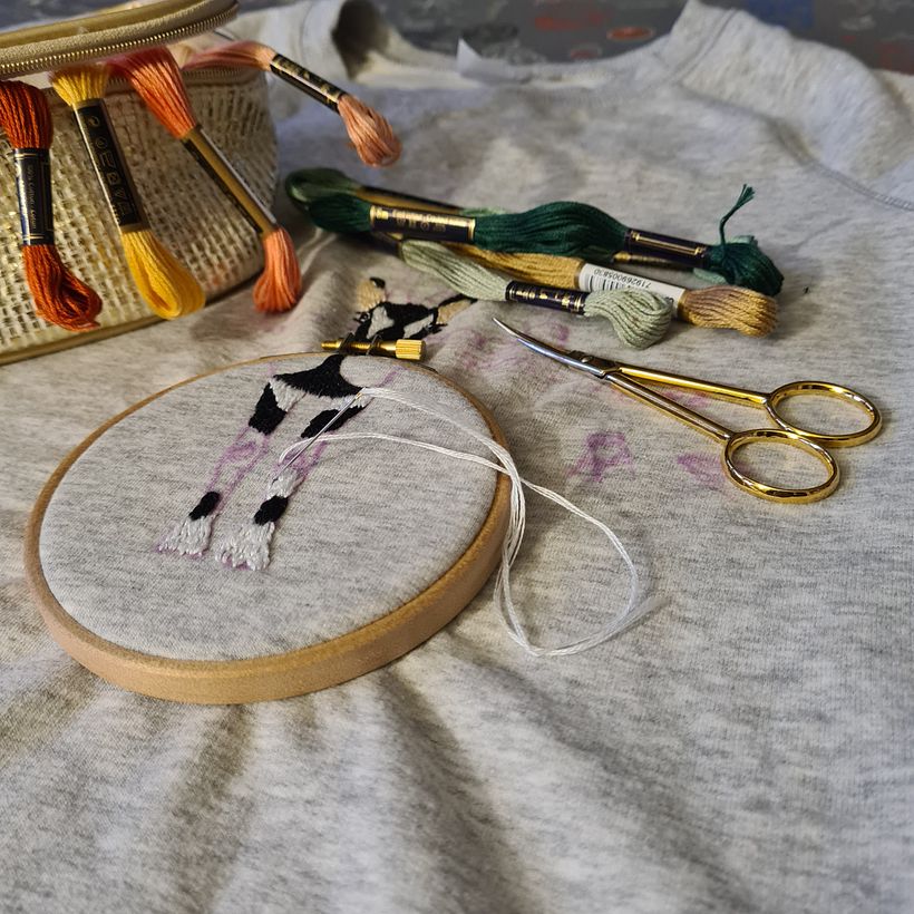 Mi proyecto del curso: Bordado a mano sobre ropa: diseña una composición 2
