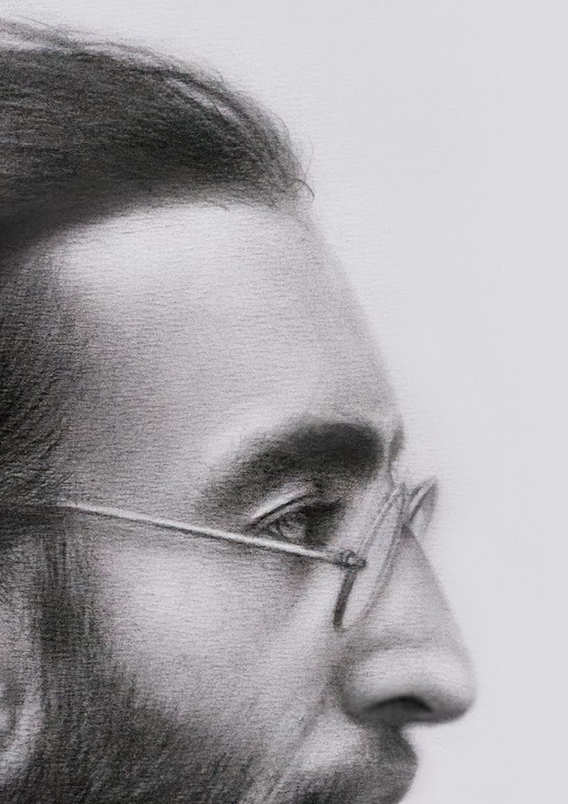 Graphite Portrait of John Lennon - Retrato a lápiz de John Lennon - Artes plásticas