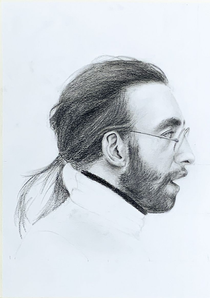 Graphite Portrait of John Lennon - Retrato a lápiz de John Lennon - Artes plásticas