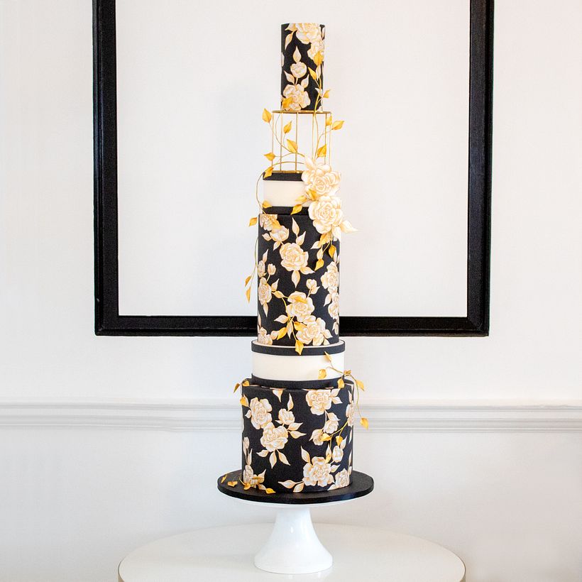 Inspired by 'Coco Chanel' - Black and Gold Camellias 2