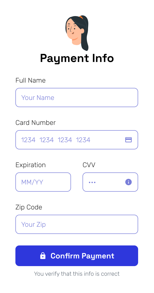 Payment Info Page