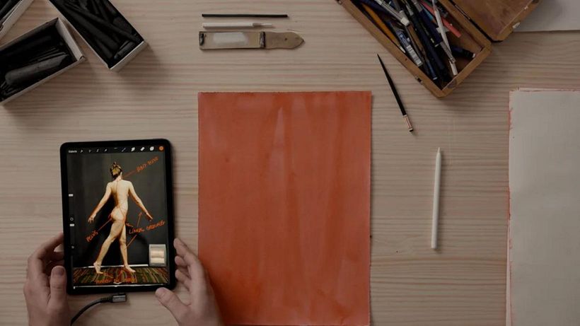 Basic materials to draw the human figure.