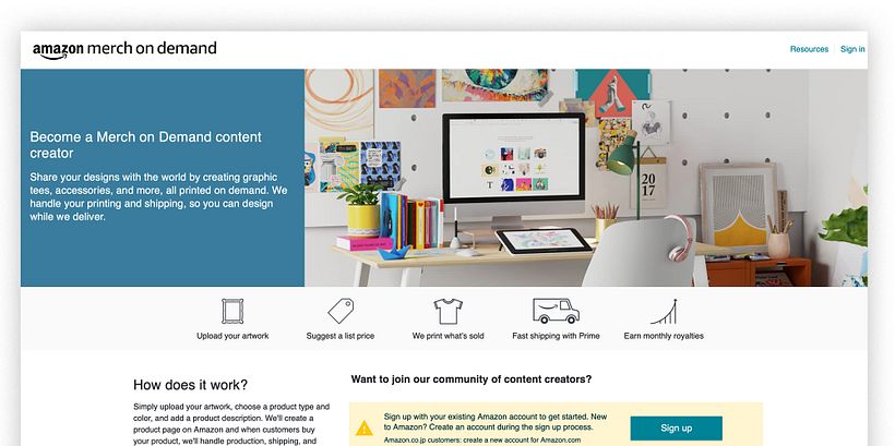 best print on demand sites amazon merch on demand