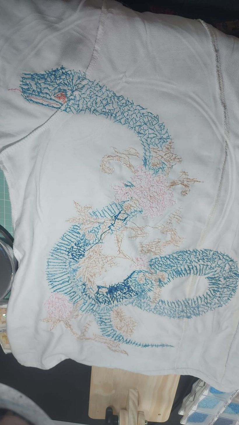 The back of the embroidery
