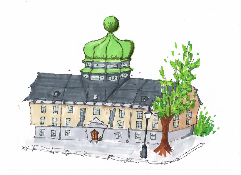Tried to make the building more personified, less realistic. Still room for improvement but rater satisfied.