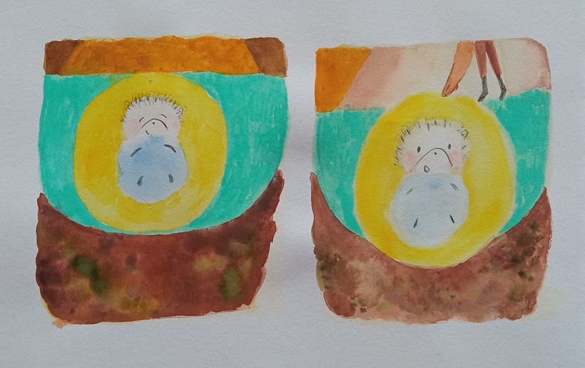 primeras pruebas en acuarela