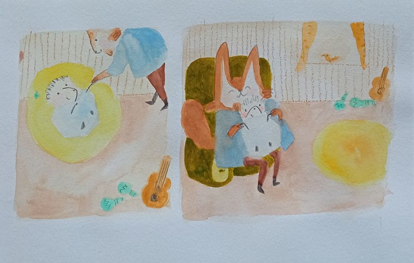 primeras pruebas en acuarela